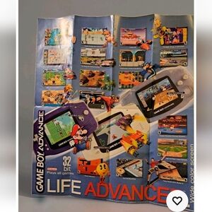 Game Boy Advance GBA Poster Insert Authentic RARE Nintendo Pokemon Tony Hawk Cb3